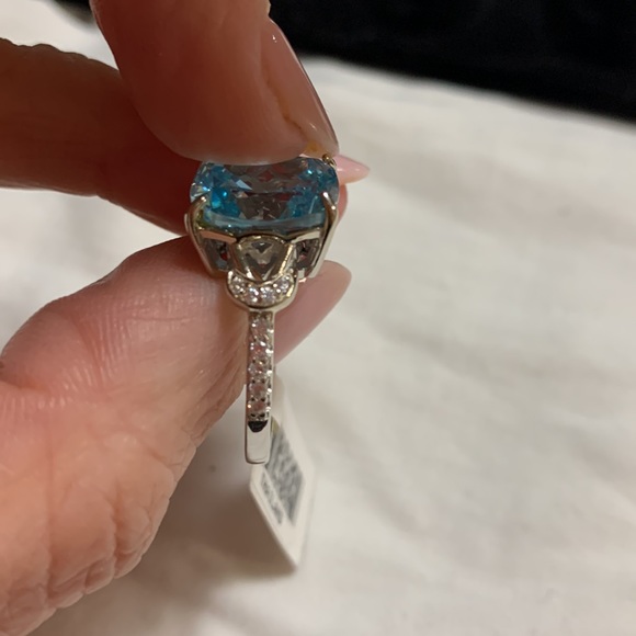 NWT JTV BELLA LUCE Esotica 10.12CTW Neon Apatite & White Diamond Simulants Ring - Picture 5 of 6